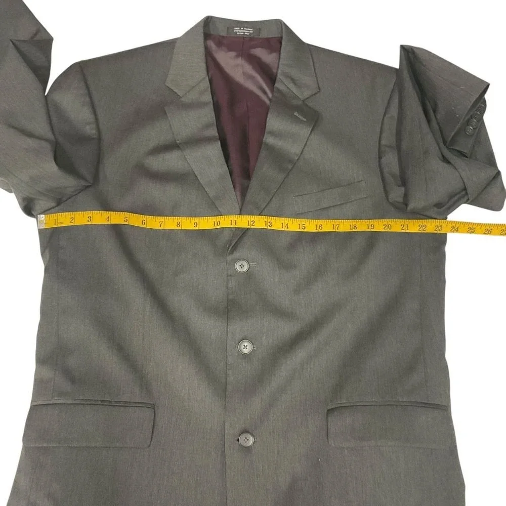 Alfani Men's Macy's Exclusive Wool Sport Coat‎ Blazer Jacket Gray Size 44L Work